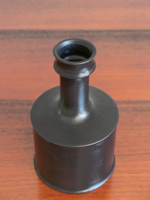 Black Ceramic Bottle Vase by Franco Bucci, Pesaro, 1970s-CC-698644