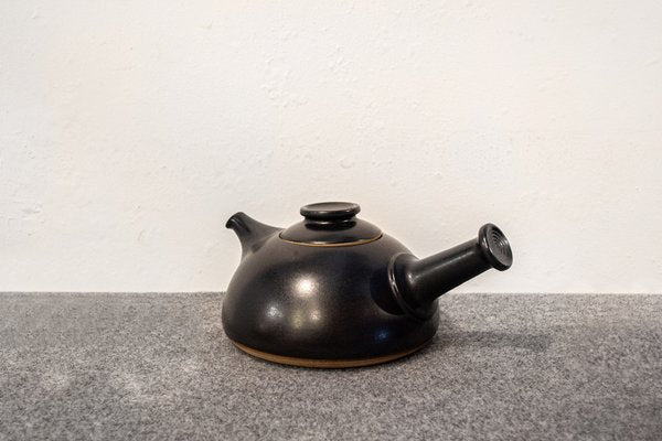 Black Ceramic Teapot by Franco Bucci for Pesaro Workshop, Italy, 1978-VCV-1757008