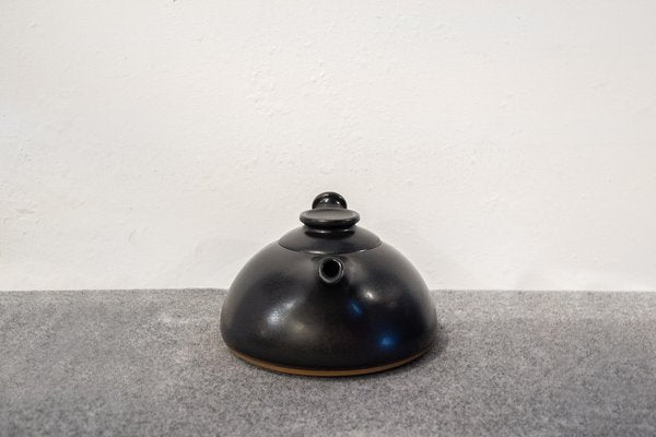 Black Ceramic Teapot by Franco Bucci for Pesaro Workshop, Italy, 1978-VCV-1757008