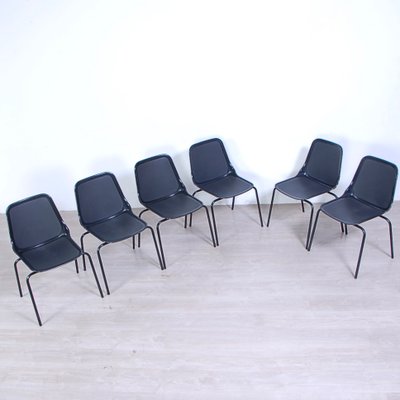 Black Chairs from Mim, Italy, 1960s, Set of 6-XSG-1794157