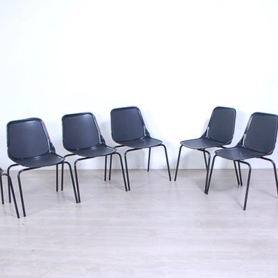 Black Chairs from Mim, Italy, 1960s, Set of 6-XSG-1794157