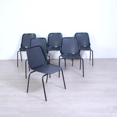 Black Chairs from Mim, Italy, 1960s, Set of 6-XSG-1794157