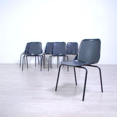 Black Chairs from Mim, Italy, 1960s, Set of 6-XSG-1794157