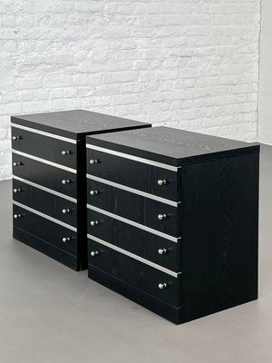 Black Chest of Drawers in Chrome, Set of 2-EBV-2032135