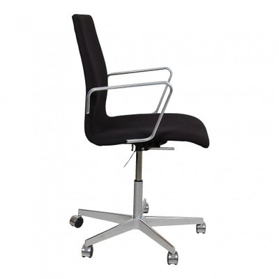 Black Christianshavn Fabric Oxford Low Office Chair by Arne Jacobsen-MTD-1400322