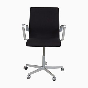 Black Christianshavn Fabric Oxford Low Office Chair by Arne Jacobsen-MTD-1400322