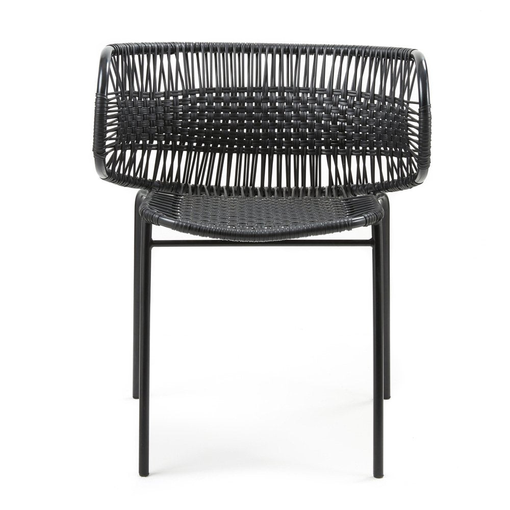 Black Cielo Stacking Chair with Armrest by Sebastian Herkner