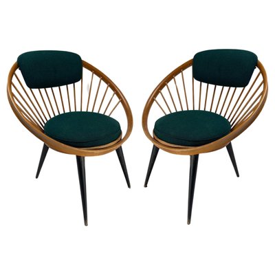 Black Circle Chair attributed to Yngve Ekström for Swedese, Sweden, 1960s-KKZ-1814243