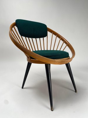 Black Circle Chair attributed to Yngve Ekström for Swedese, Sweden, 1960s-KKZ-1814243