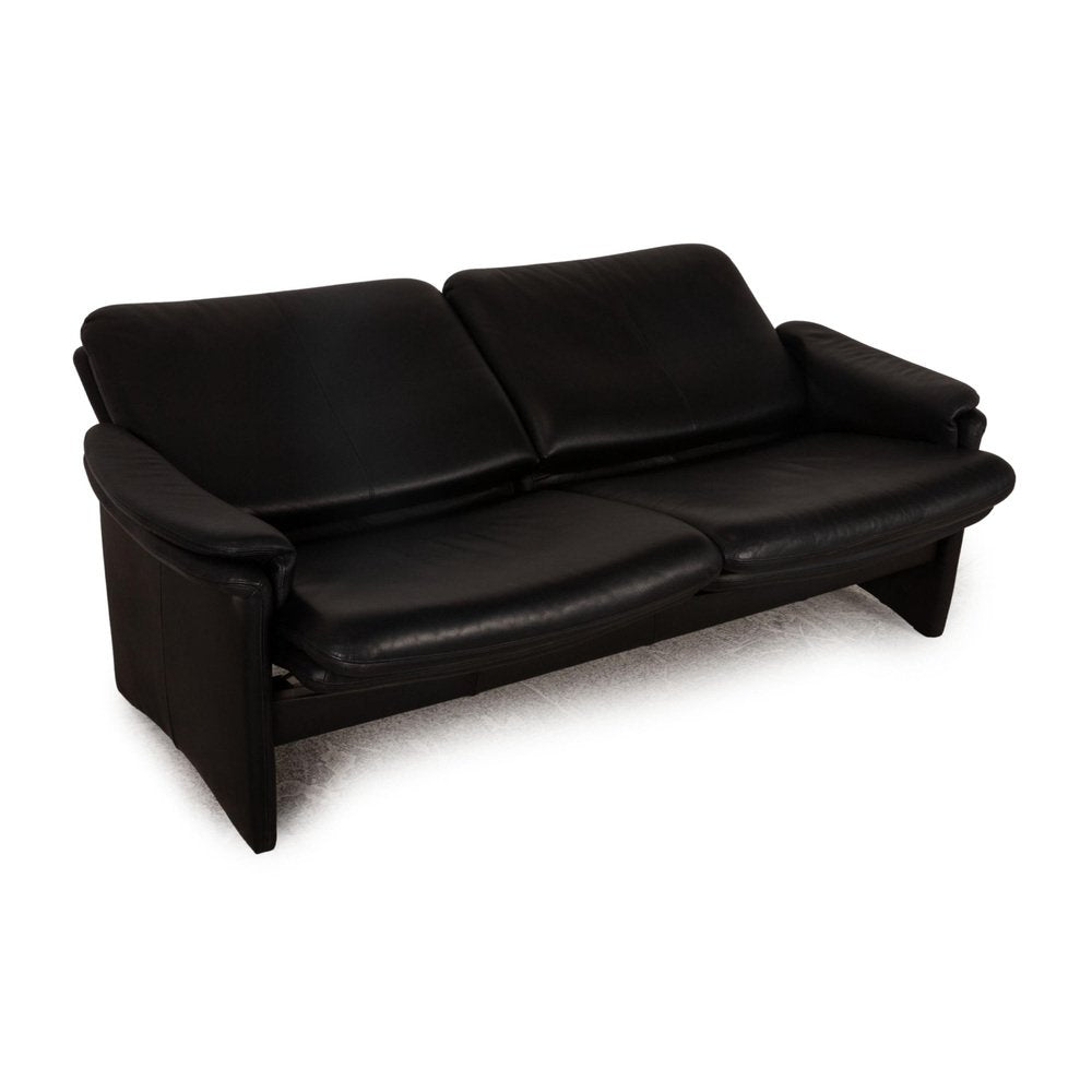 Black City Leather 2-Seater Sofa from Erpo