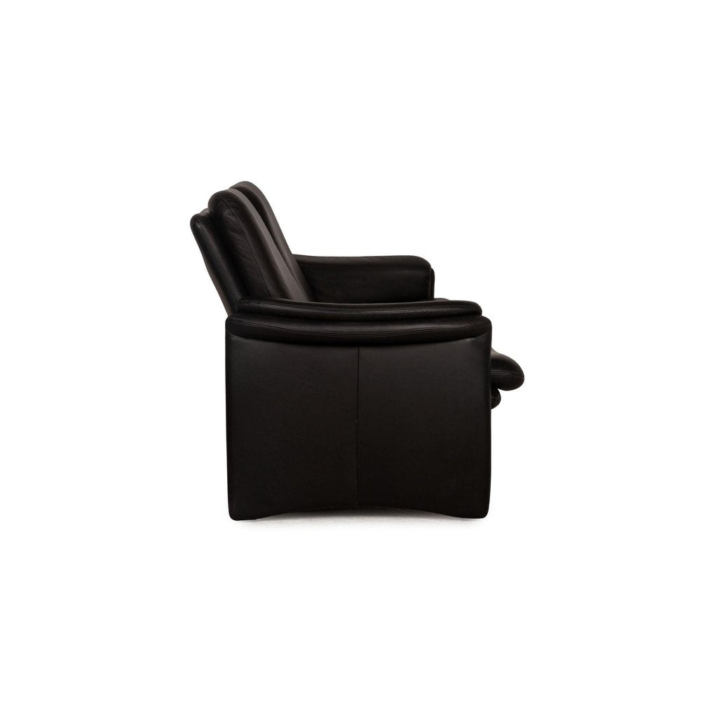 Black City Leather 2-Seater Sofa from Erpo