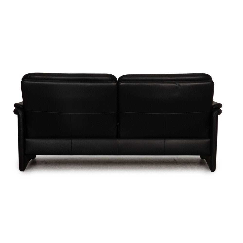 Black City Leather 2-Seater Sofa from Erpo