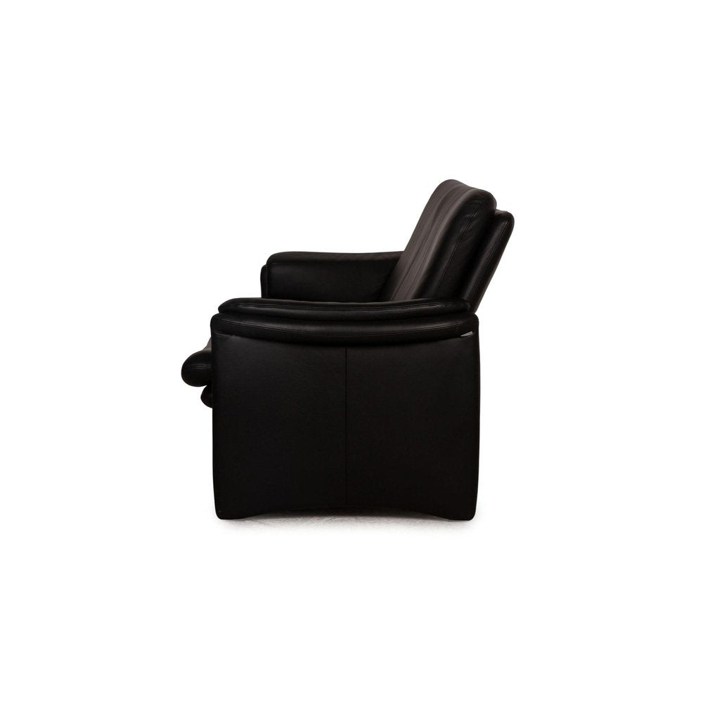 Black City Leather 2-Seater Sofa from Erpo