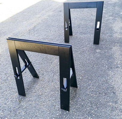 Black Colored Wooden Table by Acerbis Company, Italy, 1980s-RAQ-1293819