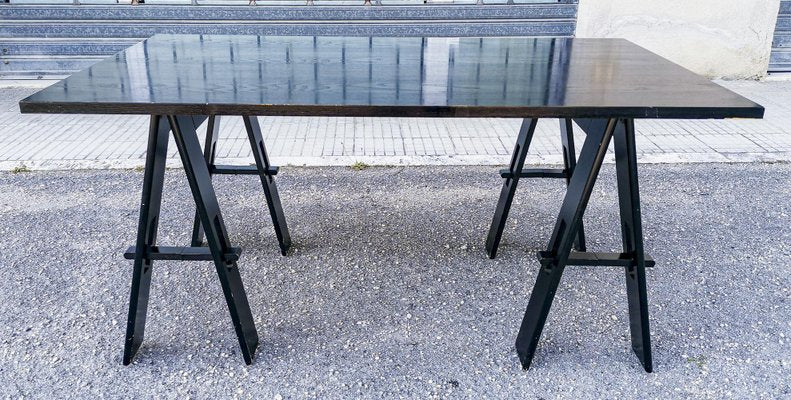 Black Colored Wooden Table by Acerbis Company, Italy, 1980s-RAQ-1293819