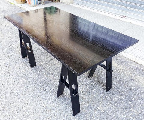 Black Colored Wooden Table by Acerbis Company, Italy, 1980s-RAQ-1293819