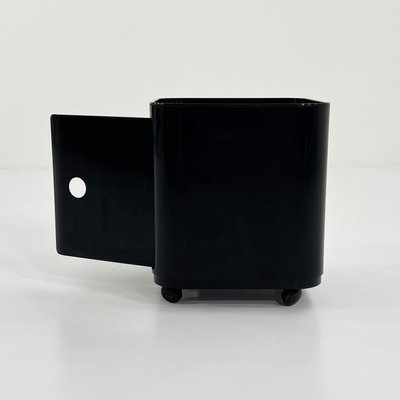 Black Componibili Storage Unit on Wheels by Anna Castelli for Kartell, 1970s-WZS-2031329