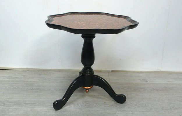 Black & Copper Round Side Table, 1940s-HIZ-1261728