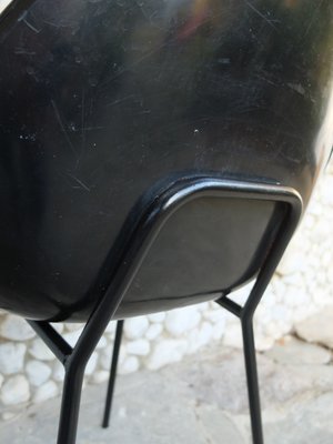 Black Coquillage Chair by Pierre Guariche for Meurop 1960s-ZM-999715