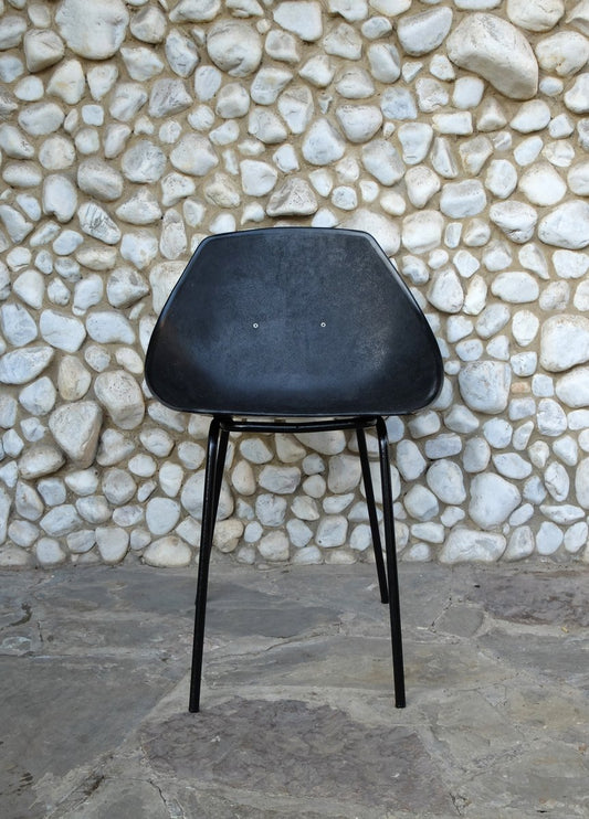 Black Coquillage Chair by Pierre Guariche for Meurop 1960s