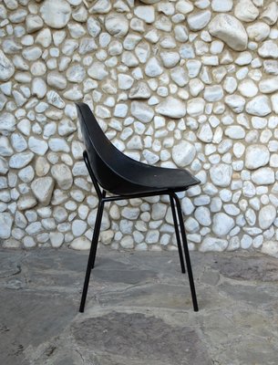 Black Coquillage Chair by Pierre Guariche for Meurop 1960s-ZM-999715