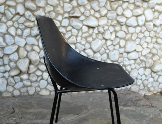 Black Coquillage Chair by Pierre Guariche for Meurop 1960s-ZM-999715