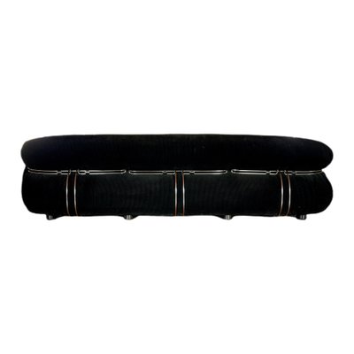 Black Corduroy 3-Seater Soriana Sofa by Afra & Tobia Scarpa for Cassina, 1972-RPH-899139