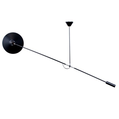 Black Counterbalance Ceiling Lamp by J. J. M. Hoogervorst for Anvia, 1950s-XT-1348244