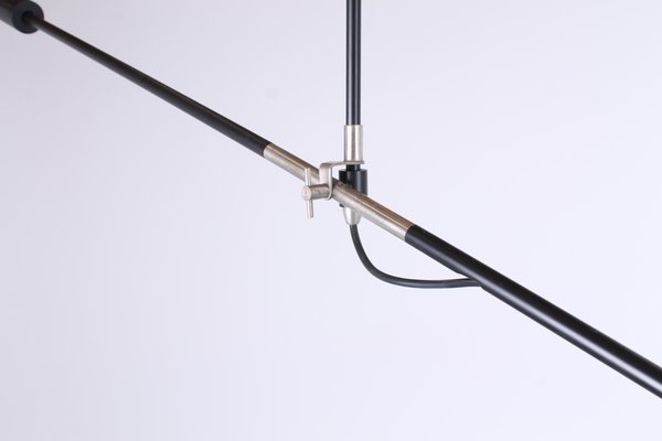 Black Counterbalance Ceiling Lamp by J. J. M. Hoogervorst for Anvia, 1950s-XT-1348244