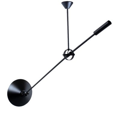 Black Counterbalance Ceiling Lamp by J. J. M. Hoogervorst for Anvia, 1970s-XT-1340848