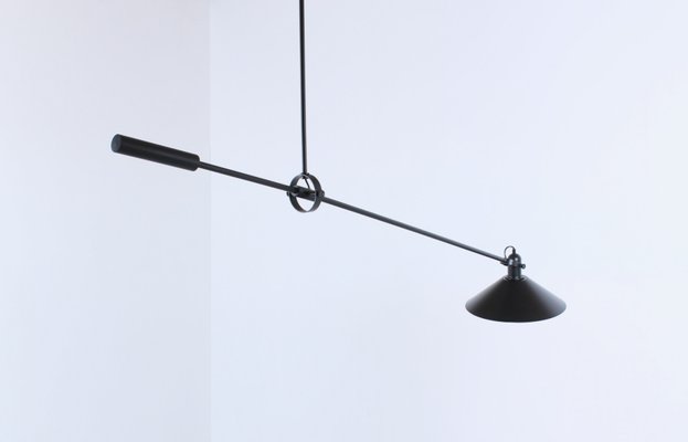 Black Counterbalance Ceiling Lamp by J. J. M. Hoogervorst for Anvia, 1970s-XT-1340848