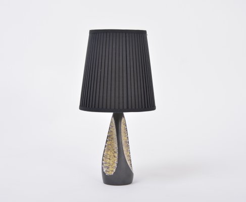 Black Danish Mid-Century Ceramic Table Lamp by Holm Sorensen for Søholm-FN-1034978