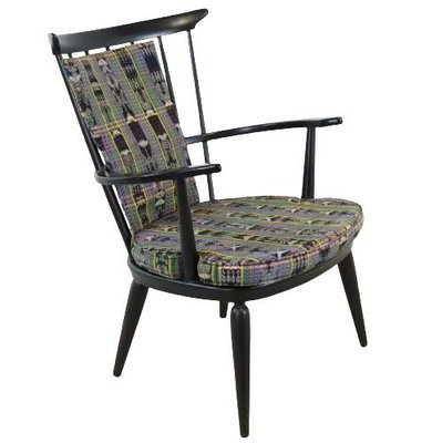 Black Delmenhorst Armchair with Cushion-FYZ-1322542