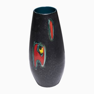 Black Earthenware Vase, 1950s-QAC-2043054