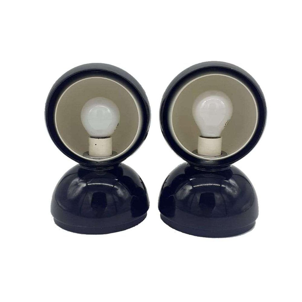 Black Eclipse Table Lamps by Vico Magistretti for Artemide, Italy, 1966, Set of 2