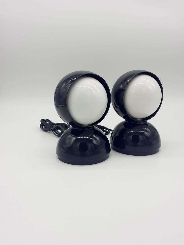 Black Eclipse Table Lamps by Vico Magistretti for Artemide, Italy, 1966, Set of 2