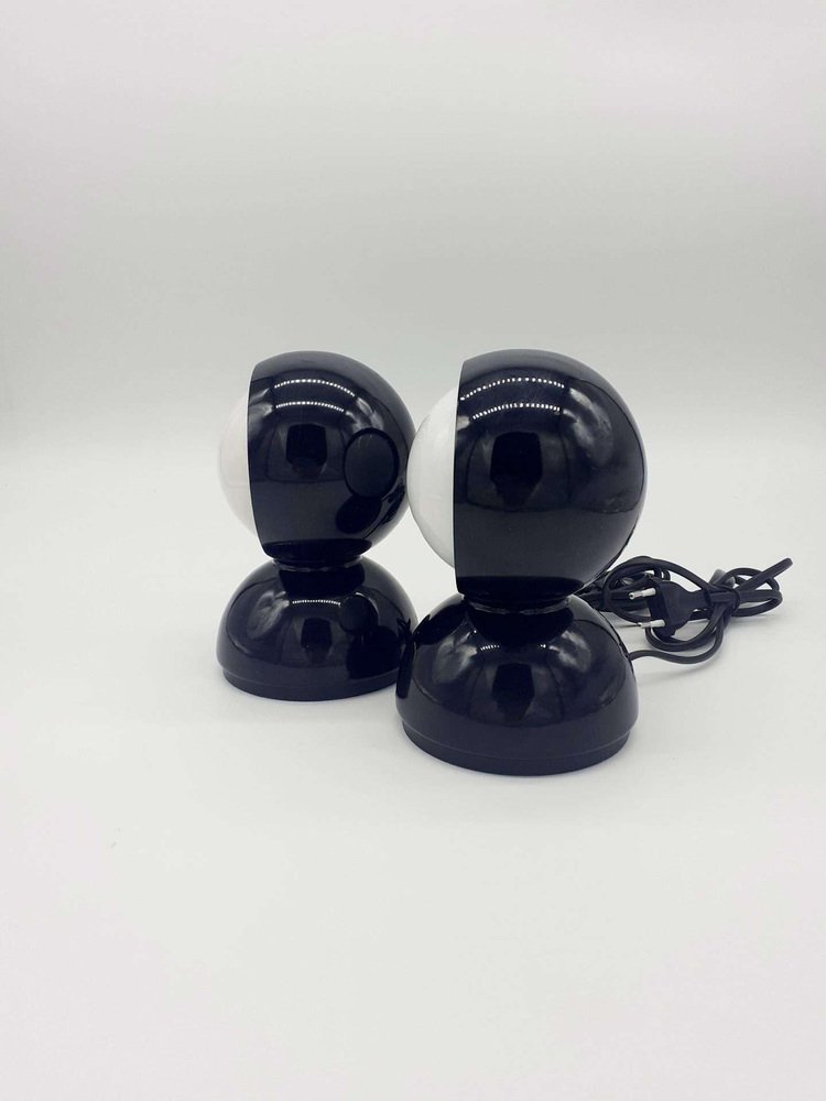 Black Eclipse Table Lamps by Vico Magistretti for Artemide, Italy, 1966, Set of 2