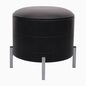 Black Faux Leather Sewing Stool, 1960s-GCG-1275373