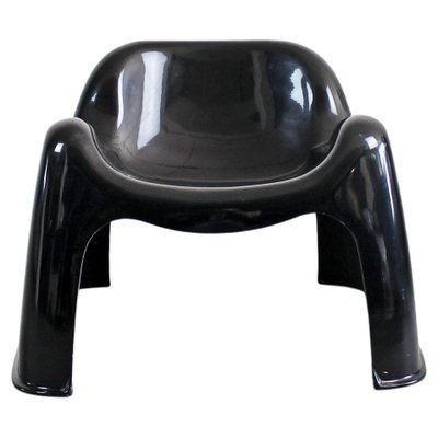 Black Fiberglass Toga Chair by Sergio Mazza for Artemide, Italy, 1960s-IVC-1341316