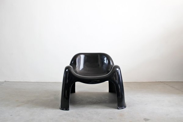 Black Fiberglass Toga Chair by Sergio Mazza for Artemide, Italy, 1960s-IVC-1341316