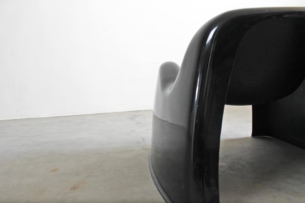 Black Fiberglass Toga Chair by Sergio Mazza for Artemide, Italy, 1960s-IVC-1341316