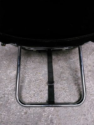 Black Folding Chair in Chrome, 1980s-AIF-1795937