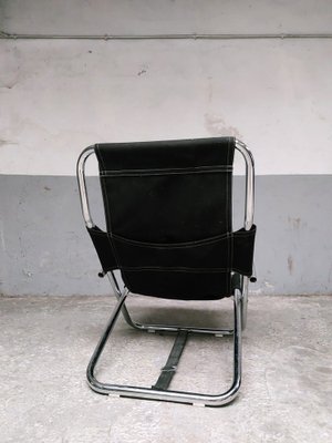 Black Folding Chair in Chrome, 1980s-AIF-1795937