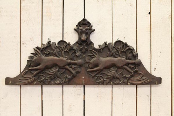 Black Forest Carved Wood Coat Hanger-BA-658445