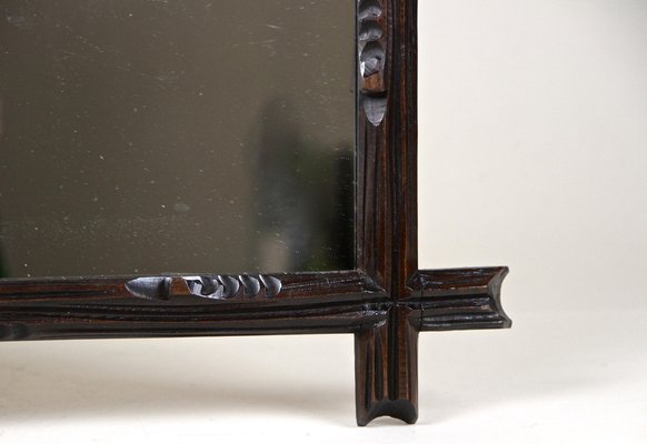 Black Forest Hand-Carved Basswood Wall Mirror, Austria, 1890s-TQA-1321980