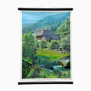 Black Forest House Landscape Scenery River Dam Wall Chart Poster-KJP-1155516