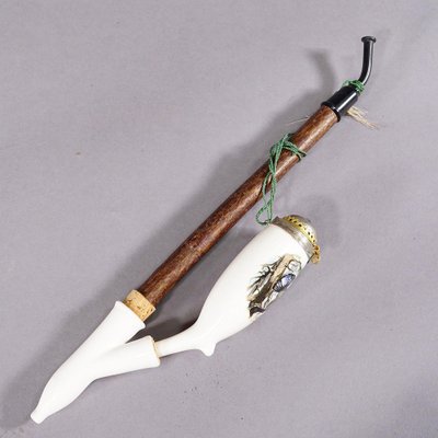 Black Forest Porcelain Tobacco Pipe with Capercaillie, 1950s-KJP-1722838