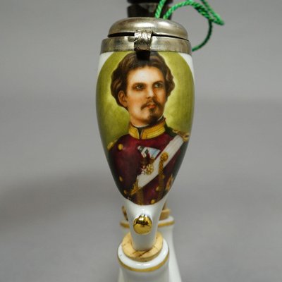 Black Forest Porcelain Tobacco Pipe with King Ludwig II Decor, 1950s-KJP-1722839