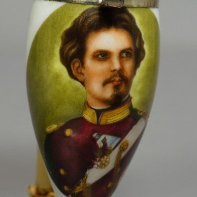 Black Forest Porcelain Tobacco Pipe with King Ludwig II Decor, 1950s-KJP-1722839