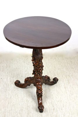 Black Forest Side Table with Hand-Carved Vine Theme, Austria, 1880s-TQA-1322317